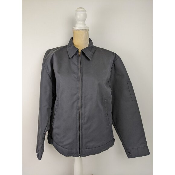 Red Kap Grey Workwear Jacket Mens Size Large Cotton Blend Uniform Work - Picture 1 of 10